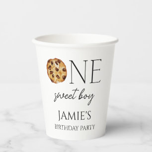 Milch und Cookies Sweet One Boy Birthday Pappbecher