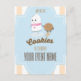 Milch und Cookies Vintages Party Event Postkarte