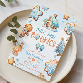 Milch und Cookies Weihnachtsgeburt Einladung