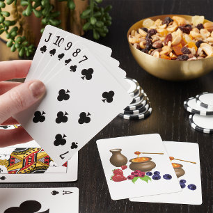 Milch und Honig mit Beeren Rustikale Küche Spielkarten