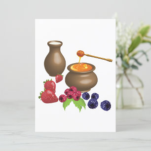 Milch und Honig mit Berries Rustikale Ernährung Einladung