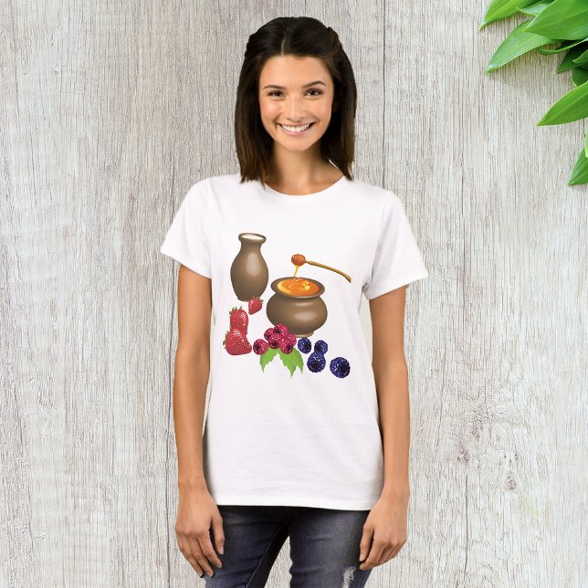 Milch und Honig mit Berries Rustikale Ernährung T-Shirt (Von Creator hochgeladen)
