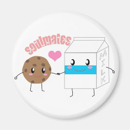 Milch und Keks 2 Zoll Rundmagazin Magnet