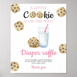 Milch und Kekse Babyshower-Windel-Raffle-Spiel Poster