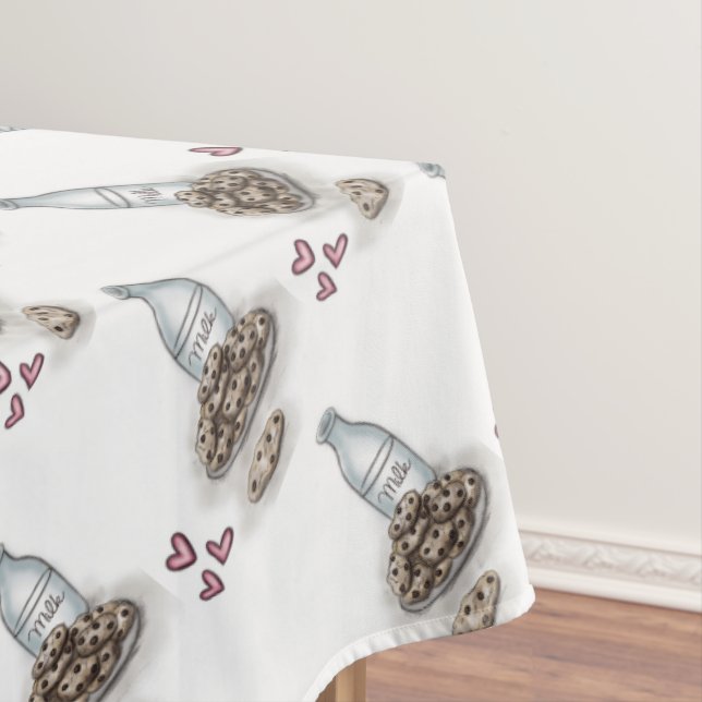 Milch und Kekse mit Herz Tischdecke (Beispiel)