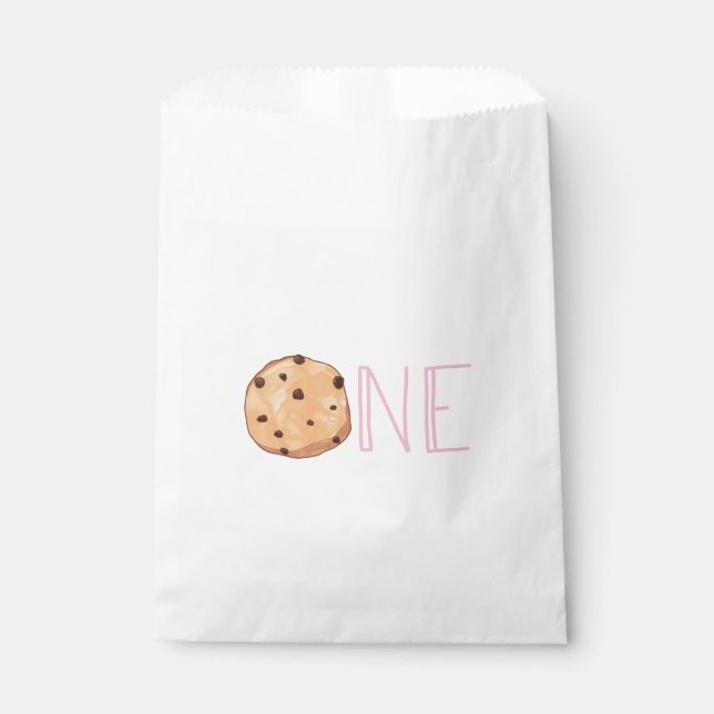 Milch und Kekse Rosa Geburtstagsfeier Geschenktütchen (Vorderseite)