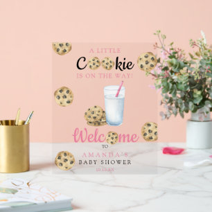 Milch und Kekse Willkommen Baby Shower-Party Acrylschild