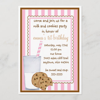 Milch-und Plätzchen-Geburtstags-Einladung Einladung