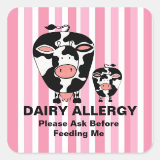 Milchallergie Farm Cow Personalisiert Label Quadratischer Aufkleber