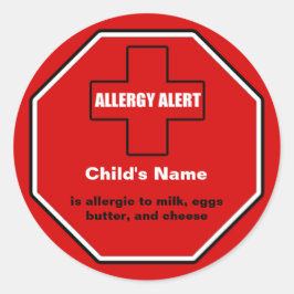 Milchallergie Medizinische Warnhinweise Custom ml  Runder Aufkleber