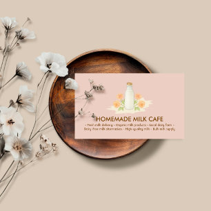 Milchflasche Wasserfarbe floral rosa Erröten Visitenkarte