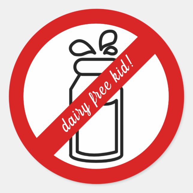 Milchfreies Kind! Allergie bei Kindern Runder Aufkleber (Vorderseite)