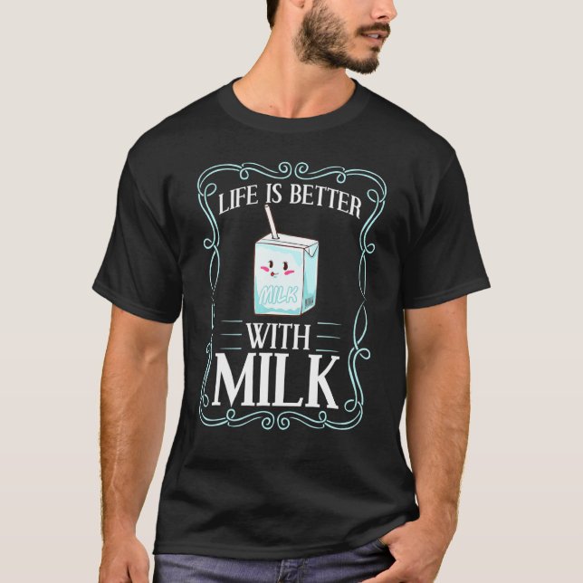 Milchgetränkenkkarton Hafer Milchshake Pulver Lact T-Shirt (Vorderseite)