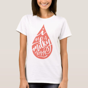 Milchiger Momma korallenroter Entwurf T-Shirt