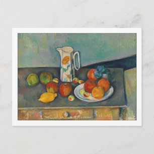 Milchkanne und Obst von Cezanne Postkarte
