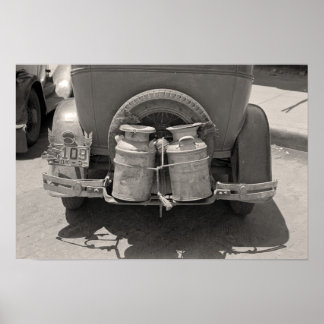 Milchkannen, 1939. Vintages Foto Poster