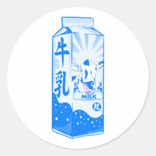 Milchkarton-Kanji Japanisch Runder Aufkleber