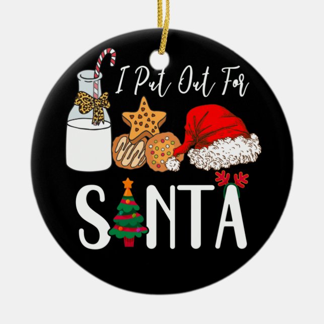 Milchkekse Weihnachtsmannmütze, die ich für Weihna Keramik Ornament (Vorne)