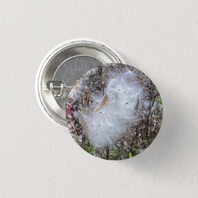 Milchkraut und Seide Button (Vorne & Hinten)