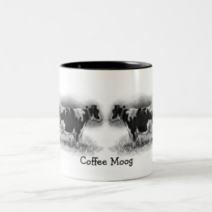 MILCHKUH, BLEISTIFT-KUNST: REALISMUS: Kaffee "moog Zweifarbige Tasse