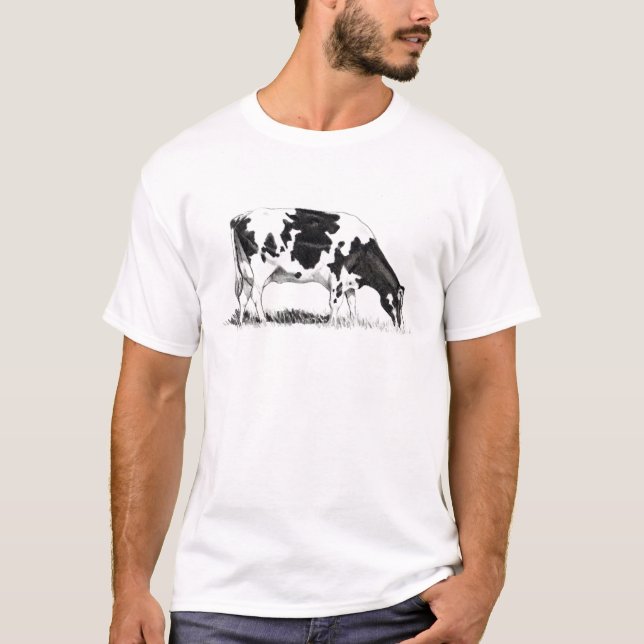 MILCHKUH, BLEISTIFT-KUNST T-Shirt (Vorderseite)