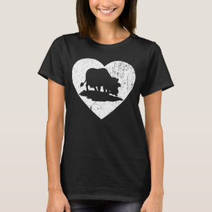 Milchkuh Vintage Weiß Herz Tier Valentinstag T-Shirt