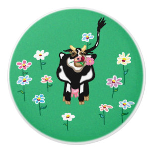 Milchkühe in einem Bereich der Blume Keramikknauf