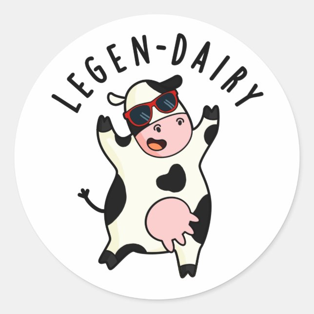 Milchkühe Runder Aufkleber (Vorderseite)