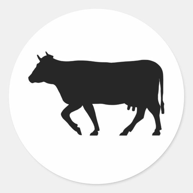 Milchkühe Silhouette Rind Moo Bull Steer Runder Aufkleber (Vorderseite)