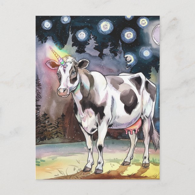 Milchkühe Unicorn Postkarte (Vorderseite)