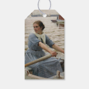 Milchmädchen auf einem Ruderboot (von Albert Edelf Geschenkanhänger