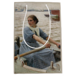 Milchmädchen auf einem Ruderboot (von Albert Edelf Mittlere Geschenktüte