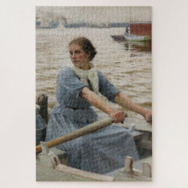 Milchmädchen auf einem Ruderboot (von Albert Edelf Puzzle