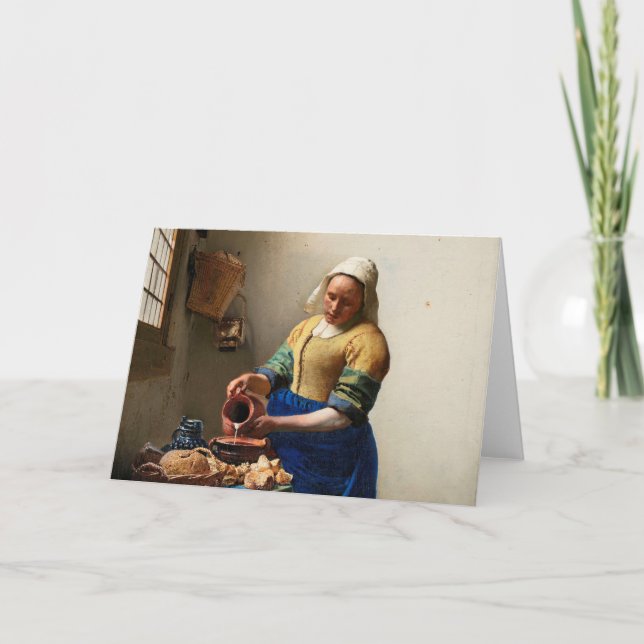 Milchmädchen Küchenmädchen von Johannes Vermeer  Karte (Vorderseite)