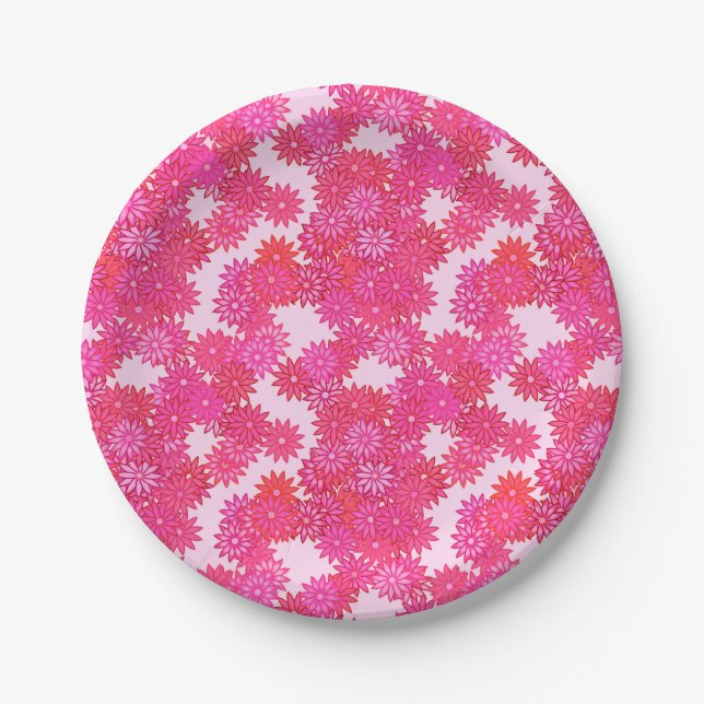 Milchprodukte in Rosa und Fuchsia-Tönen Pappteller (Vorderseite)