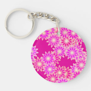 Milchprodukte in Rosa und Orchideen Schlüsselanhänger