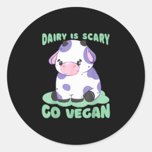 Milchprodukte sind schrecklich, werden Veganer, Ku Runder Aufkleber
