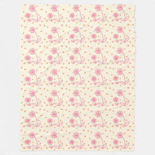 Milchprodukte und Dots 2 - Rosa, Orange und Creme Fleecedecke