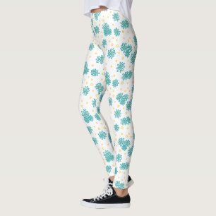 Milchprodukte und Dots - Türkis und Gelb Leggings
