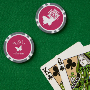 Milchprodukte und Schmetterlinge in Himbeere Pokerchips