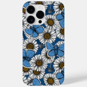 Milchprodukte, weiße Blume und blaue Schmetterling Case-Mate iPhone 14 Pro Max Hülle