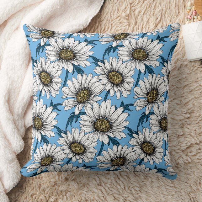 Milchprodukte, wild lebende Blume auf blau Kissen (Decke)