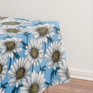 Milchprodukte, wild lebende Blume auf blau Tischdecke