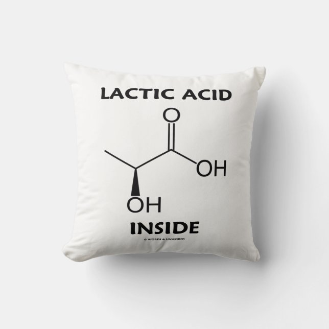 Milchsäure Innerhalb Chemie Molekül Kissen (Vorderseite)