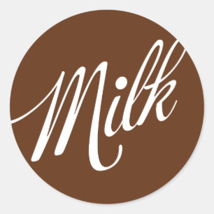 Milchschokolade-Aufkleber Runder Aufkleber
