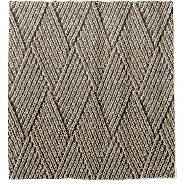 Milchschokolade Imitate Diamant Strick Muster Duschvorhang (Vorderseite)