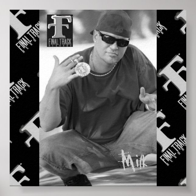 Milchschwarz-weißes Poster (Vorne)