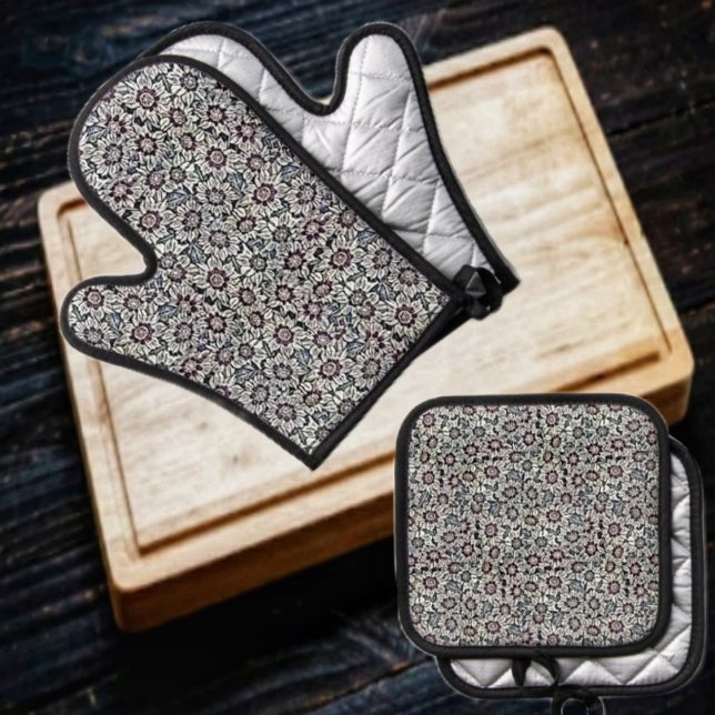 Milchsektor Ofenhandschuh & Topflappen-Set (Enjoy lots of summer grilling, with this Field Of Daisies Oven Mitt & Pot Holder Set!)