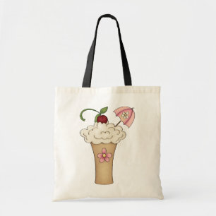 Milchshake mit einer Regenschirm-Taschen-Tasche Tragetasche