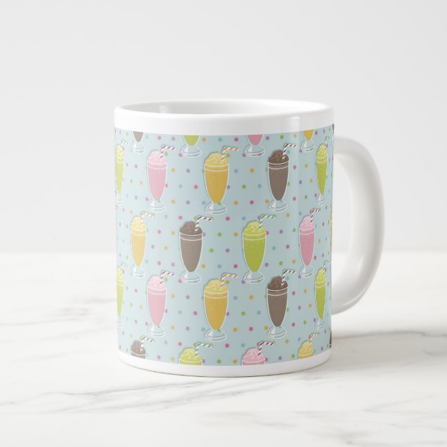Milchshake-Muster Jumbo-Tasse (Vorderseite Rechts)